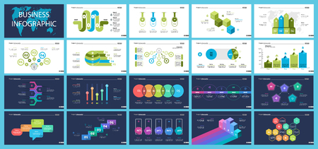 Creative business inforgraphic design set can be used for presentations, annual report, web design. Business concept. Donut, arrow, timeline, process charts, flowchart, comparison graphのイラスト素材
