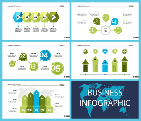 Creative business inforgraphic design set can be used for presentations, annual report, web design. Business concept. Donut, arrow, timeline, process charts, flowchart, comparison graphのイラスト素材