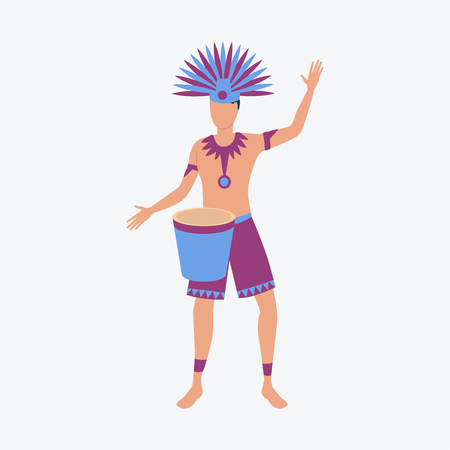 Man in Namerican costume. Young fellow, carnival, festive. Can be used for topics like celebration, greeting, seasonalのイラスト素材