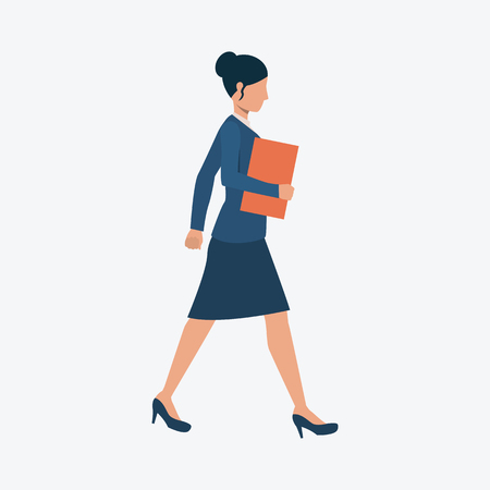 Woman with document folder. Presentation, meeting, casual wear. Can be used for topics like professional , work, jobのイラスト素材