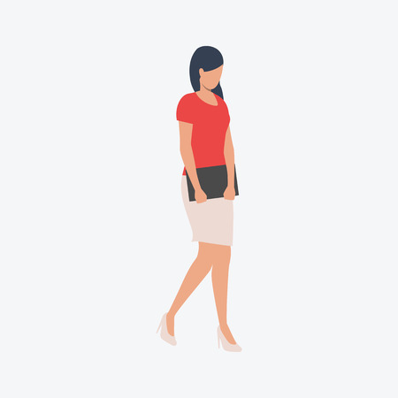 Young woman with document folder. Presentation, meeting, casual wear. Can be used for topics like professional , work, jobのイラスト素材