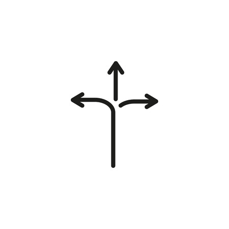 Development path line icon. Three arrows pointing in different directions. Agility concept. Can be used for topics like business, choice, opportunityのイラスト素材