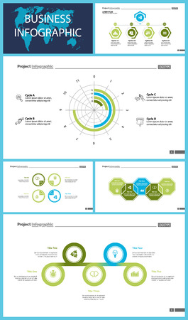 Set of accounting or economics concept infographic charts. Business diagrams for presentation slide templates. For corporate report, advertising, banner and brochure design.のイラスト素材