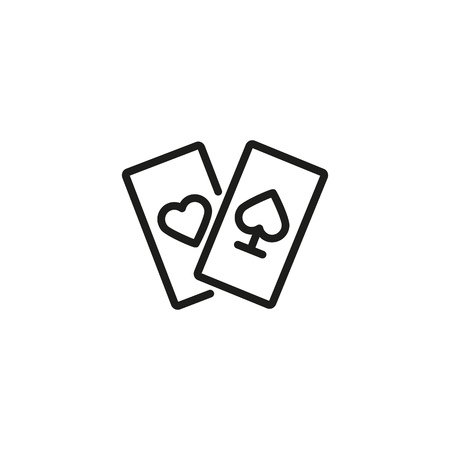 Playing cards line icon. Poker, casino, ace. Gambling game concept. Can be used for topics like...