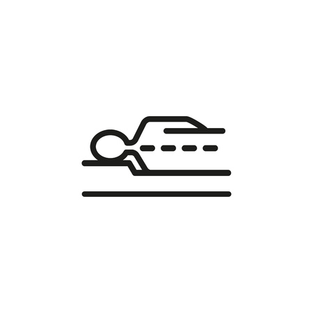 Sleeping position line icon. Bed, mattress, alignment. Comfort concept. Can be used for topics like relaxation, healthy sleep, nightのイラスト素材