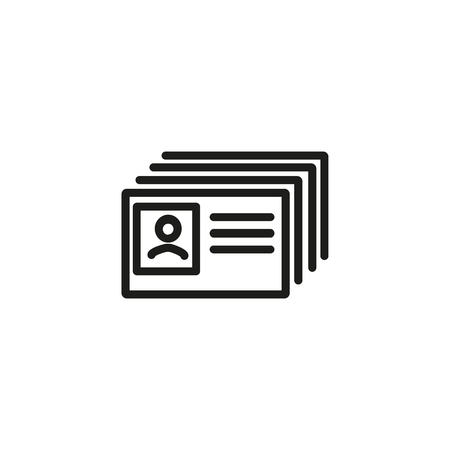 ID line icon. Access, letter, candidates archive. Headhunting concept. Vector illustration can be used for topics like business, employment, recruitmentのイラスト素材