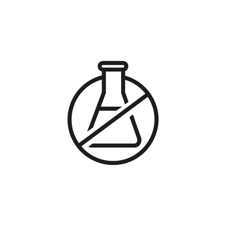 Chemical free line icon. Organic food, no additives, no preservatives. Natural food. Vector illustration can be used for topics like food, healthy eating, marketのイラスト素材