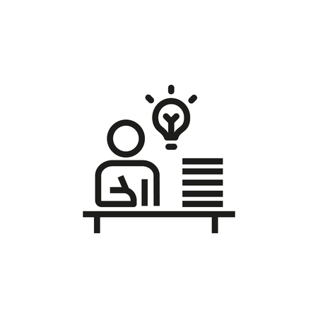 Creative worker line icon. Idea, inspiration, decision. Creativity concept. Vector illustration can be used for topics like business, planning, strategyのイラスト素材