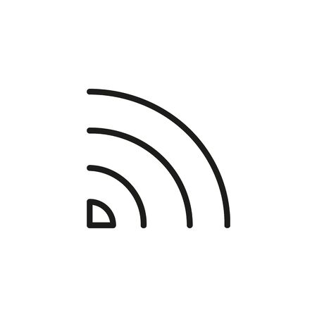 RSS reader surfing line icon. Symbol, newsfeed, sign. Social media concept. Vector illustration can be used for topics like online news, network, blogのイラスト素材