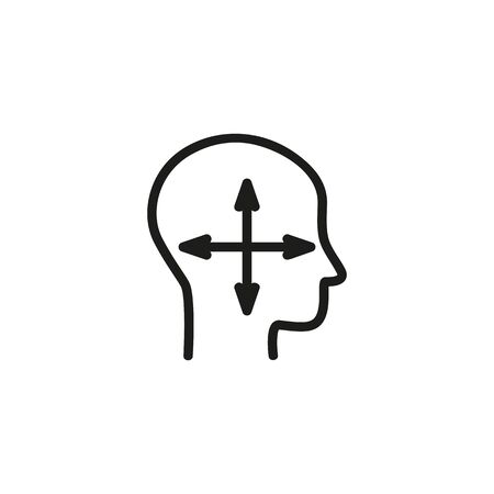 Personal growth line icon. Head, arrows, direction. Opportunity concept. Can be used for topics like...