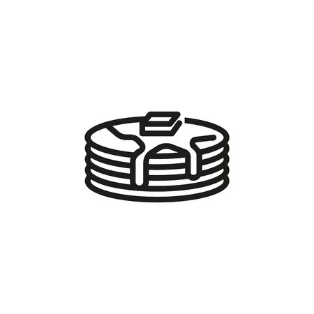 Pancakes with butter and syrup line icon. Pastry, breakfast, Pancake week. Desserts concept. Vector illustration can be used for topics like bakery, restaurant, cateringのイラスト素材
