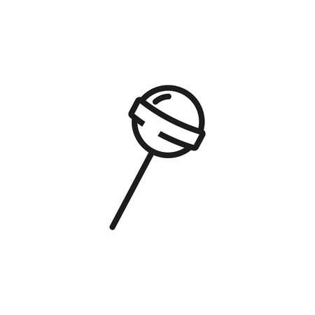 Round lollipop line icon. Pastry, confectionary, sweet course. Desserts concept. Vector illustration can be used for topics like bakery, restaurant, cateringのイラスト素材