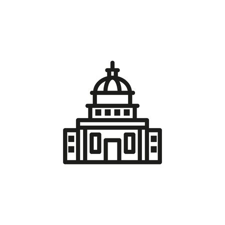 Government building line icon. Building, administration, executive. Government concept. Vector illustration can be used for topics like public services, politics, executiveのイラスト素材