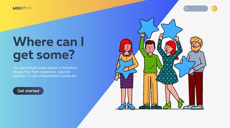 Customer review evaluation flat vector illustration. Quality rating with stars. Consumer feedback...