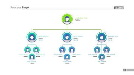 Organizational chart slide template. Business data. Graph, diagram, design. Creative concept for infographic, project. Can be used for topics like relationship, hierarchy, human recoursesの写真素材