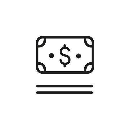 Line icon of dollar banknote. Cash payment, currency exchange, credit. Money concept. Can be used for topics like banking, finance, businessの写真素材