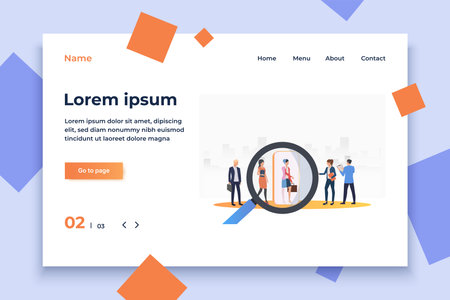 Business people searching for job candidates. HR, headhunting, hiring concept. Vector illustration can be used for topics like business, recruitment, employmentのイラスト素材