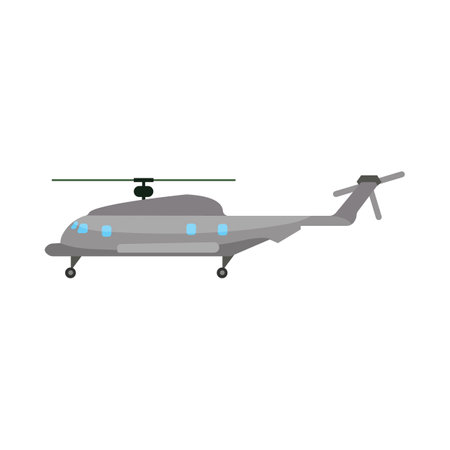 Search-Rescue civil helicopter cartoon illustration. Colorful steel vehicle on white background. Aviation, air transportation, flight conceptのイラスト素材