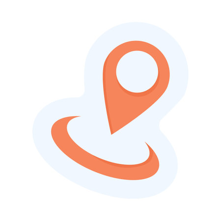 Location pin sticker cartoon illustration. Location marker. Logistics, air delivery, transportation conceptのイラスト素材