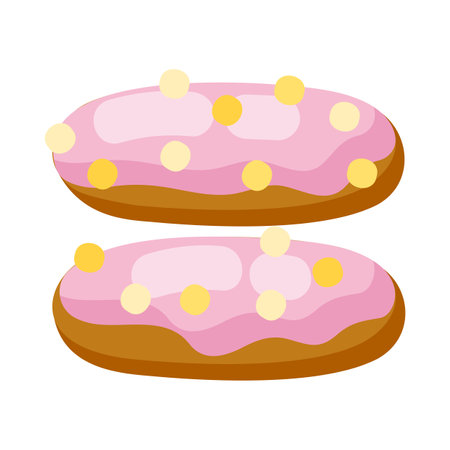 Equals sign in donut font vector illustration. Design of sign from chocolate donut or cookie with icing. Food, dessert, typography concept for bakery or cafeのイラスト素材