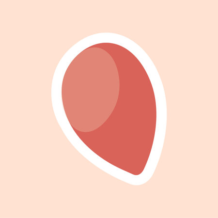 Beauty sticker with beauty sponge cartoon illustration. Beauty product, beauty blender, cosmetic. Glamour, stationery, fashion conceptのイラスト素材