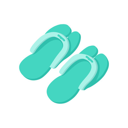 Slippers cartoon illustration. Cosmetic procedure in spa salon, slippers. Solarium, wellness, recreation, care, relaxation conceptのイラスト素材