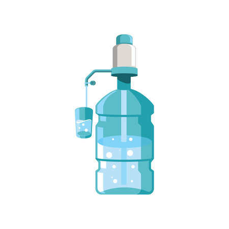 Water cooler cartoon illustration. Water cooler. Filtration, technology, industry conceptのイラスト素材