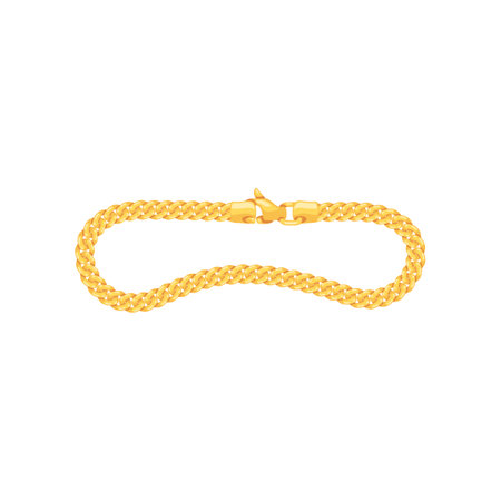 Chain made of gold vector illustration. Cartoon drawing of elegant golden chain. Jewelry, accessories, luxury conceptのイラスト素材