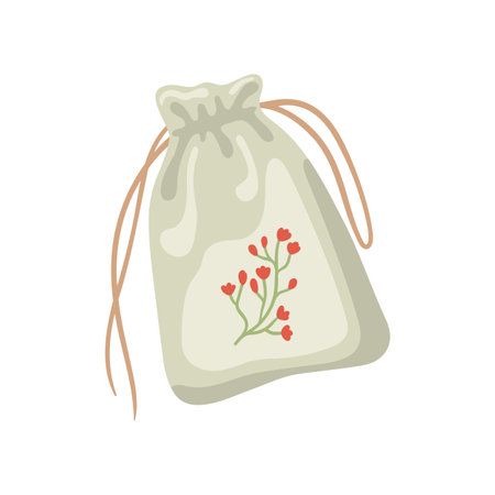 Incense bag for house decoration vector illustration. Cute home diffusers with flower scent isolated on white background. Aromatherapy, relaxation, comfort concept.のイラスト素材