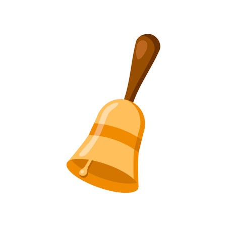 Musical bell cartoon illustration. Colorful musical instrument isolated on white background. Music, hobby concept.のイラスト素材