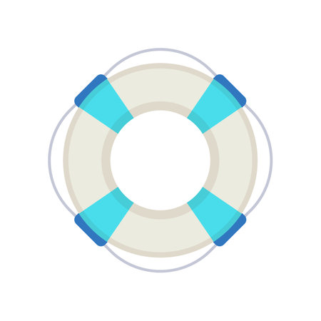 Top view of lifesaver for swimming pool vector illustration. Safety equipment or toy for water...