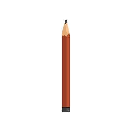 Pencil vector illustration. Cartoon drawing of stationary equipment on white background. Art, education, business conceptのイラスト素材