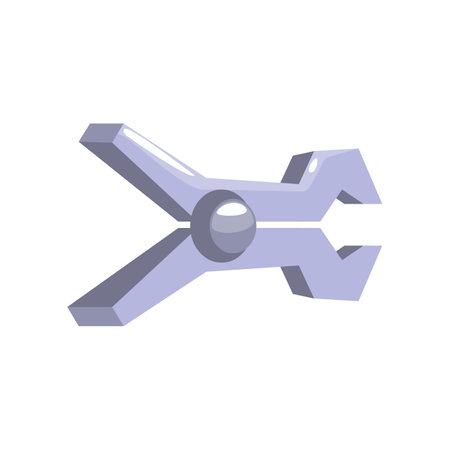 Welding wrench for metalworking vector illustration. Cartoon drawing of equipment or tool of welder isolated on white background. Welding, professions, technology conceptのイラスト素材