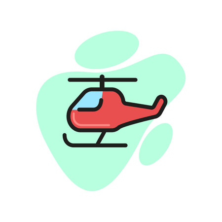 Line icon of helicopter. Aircraft, military, fire-fighting. Transport concept. Can be used for topics like transportation, travel, aviationのイラスト素材