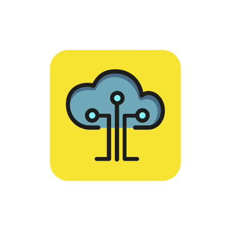 Icon of cloud technology. Storage, information, database. Cryptocurrency concept. Can be used for topics like computing, online data, data managementのイラスト素材
