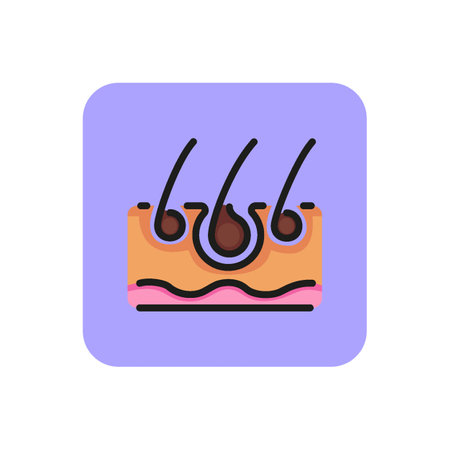 Icon of hair follicle. Transplantation, derma, haircare. Hair loss concept. Can be used for topics like epilation, skincare, dermatologyのイラスト素材