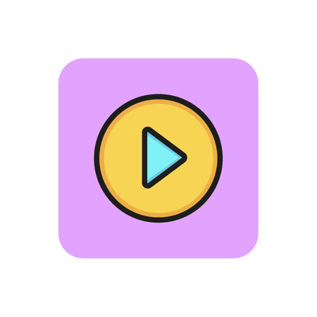 Icon of play button. Launching, record, forward. Interface concept. Can be used for topics like multimedia, audio, videoのイラスト素材