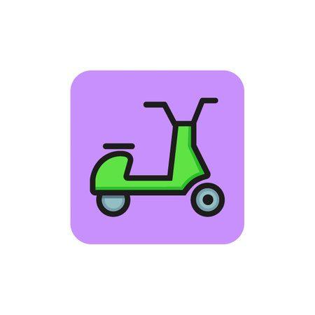 Icon of scooter for city. Motorbike, vehicle, urban lifestyle. Vietnamese culture concept. Can be used for topics like delivery, transportation, hobbyのイラスト素材