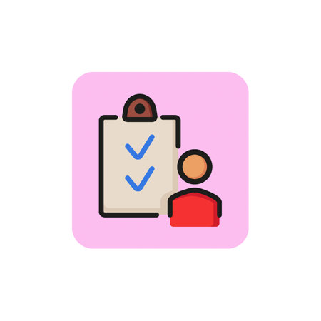 Icon of clipboard checklist Plan, optimization, document. Productivity concept. Can be used for topics like management, survey, efficiencyのイラスト素材