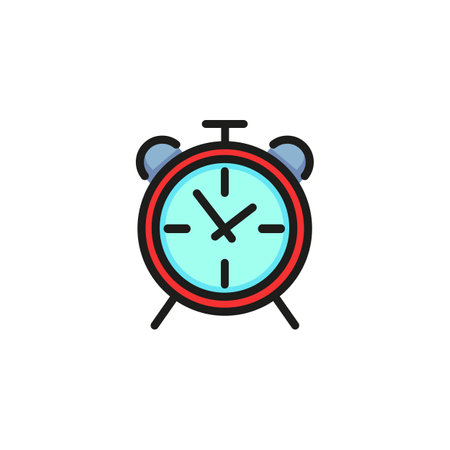 Alarm clock line icon. Watch, reminder, timer. Timing concept. Can be used for topics like schedule, planning, deadline, morningのイラスト素材