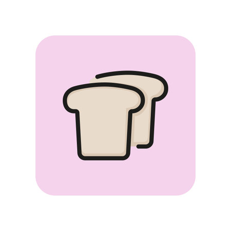Bread line icon. Toast, slice, loaf. Food concept. Can be used for topics like bakery, breakfast,...