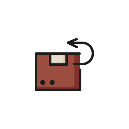 Parcel return line icon. Package, box, container. Delivery concept. Vector illustration can be used for topics like shipping, warehouse, relocationのイラスト素材