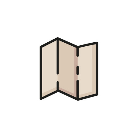 Brochure line icon. Booklet, trifold, leaflet, map. Paper concept. Can be used for topics like print, typography, advertisingのイラスト素材
