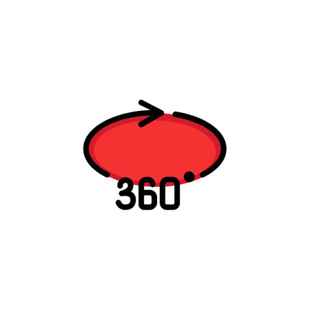 Rotation arrow line vector icon. Three hundred, sixty, degree. Virtual reality concept. Can be used for topics like vr technology, photo and cameras, app designのイラスト素材