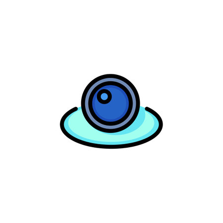 VR camera line icon. Round, circle, rotation. Virtual reality concept. Can be used for topics like panorama, vr devices, photo, video technologyのイラスト素材