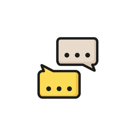Chat line icon. Speech bubbles, dialogue, commenting. Messenger concept. Vector illustration can be used for topics like communication, technical support, conversationのイラスト素材