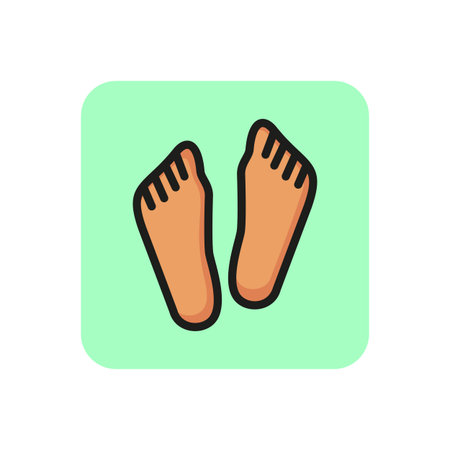 Human feet line icon. Feet massage, pedicure, footprint. Body care concept. Can be used for topics like health, beauty, hygieneのイラスト素材