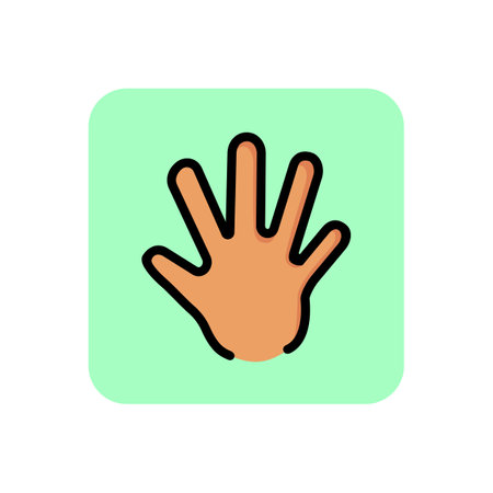 Human palm line icon. Hand, finger, sign. Gesturing concept. Can be used for topics like warning, prevention, human greetingのイラスト素材