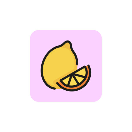 Lemon line icon. Fresh, organic, healthy. Immunity concept. Vector illustration can be used for topics like agriculture, lemonade, sourのイラスト素材