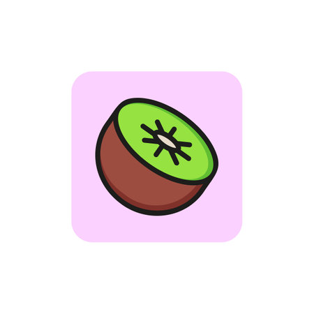 Kiwi line icon. Chinese gooseberry, dessert, sweet. Fruit concept. Vector illustration can be used for topics like freshness, organic, mealのイラスト素材
